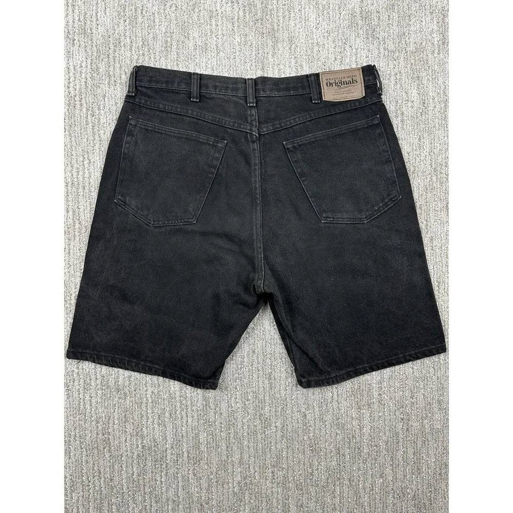 Wrangler Hero Originals Easy Fit Jean Shorts Mens 34 Black Denim Made in USA